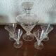 Port carafe in bohemian cut crystal and its 4 Glasses