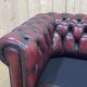 Chesterfield sofa in red leather 3 places from the 70s