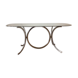 70s chrome table and glass top
