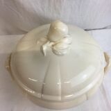 Soupière or vegetable color Ivory made in France Digoin Sarreguemines, 1920s