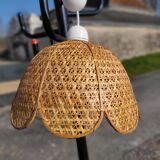Vintage wicker lampshade with new electricity