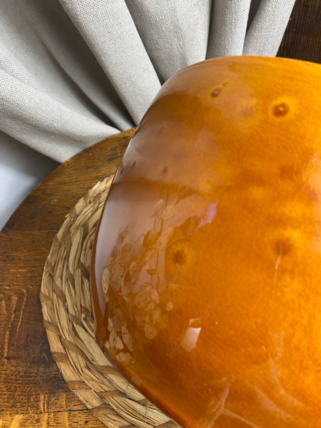 Glazed ceramic salad bowl