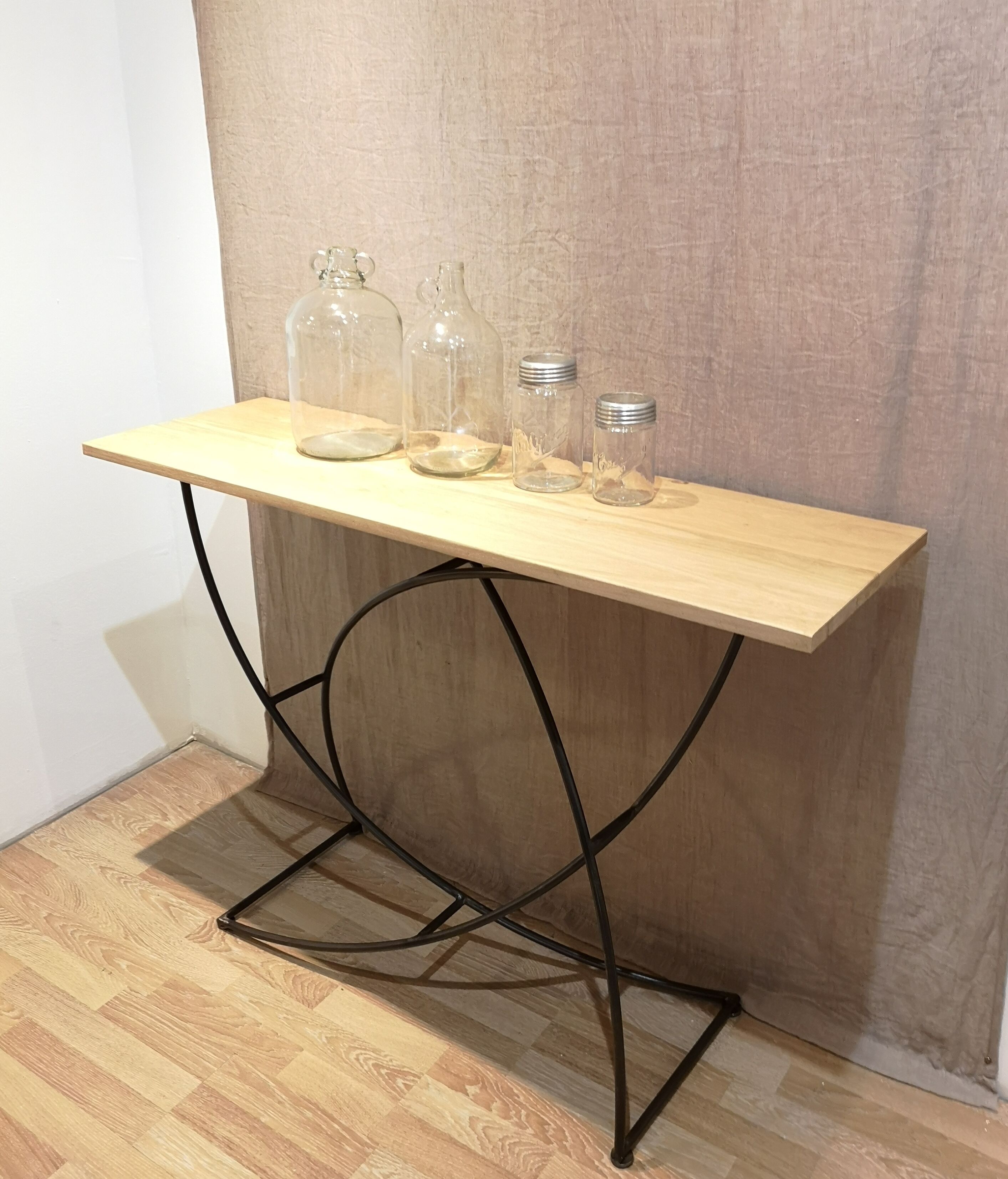 Console  metal et bois