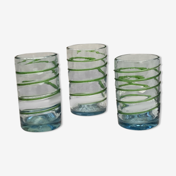 Lot de 3 verres soufflés