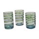 Set of 3 blown glasses
