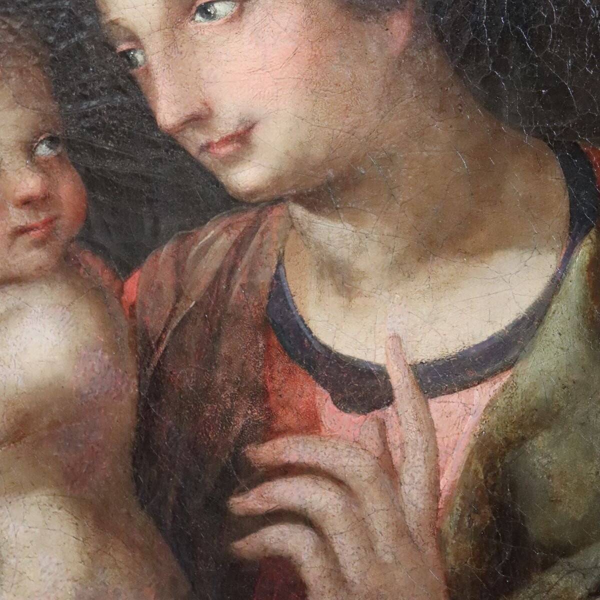 Antique Religious Oil Painting On Canvas, Italy, 18th Century