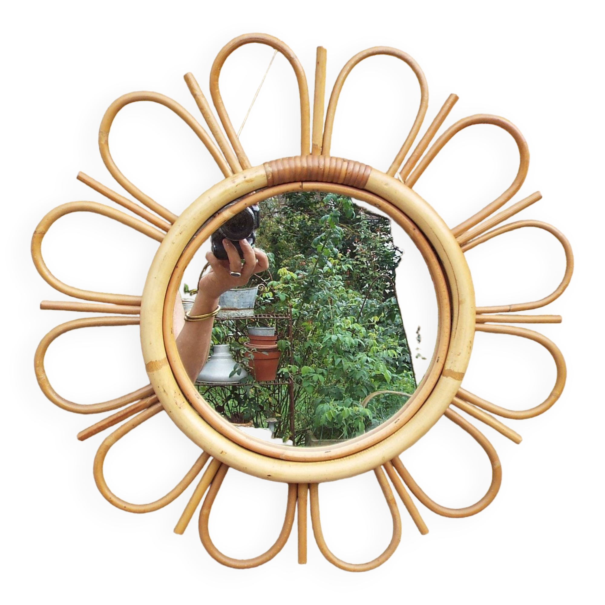 Rattan mirror