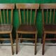 3 old wooden bistro chairs from the 50s