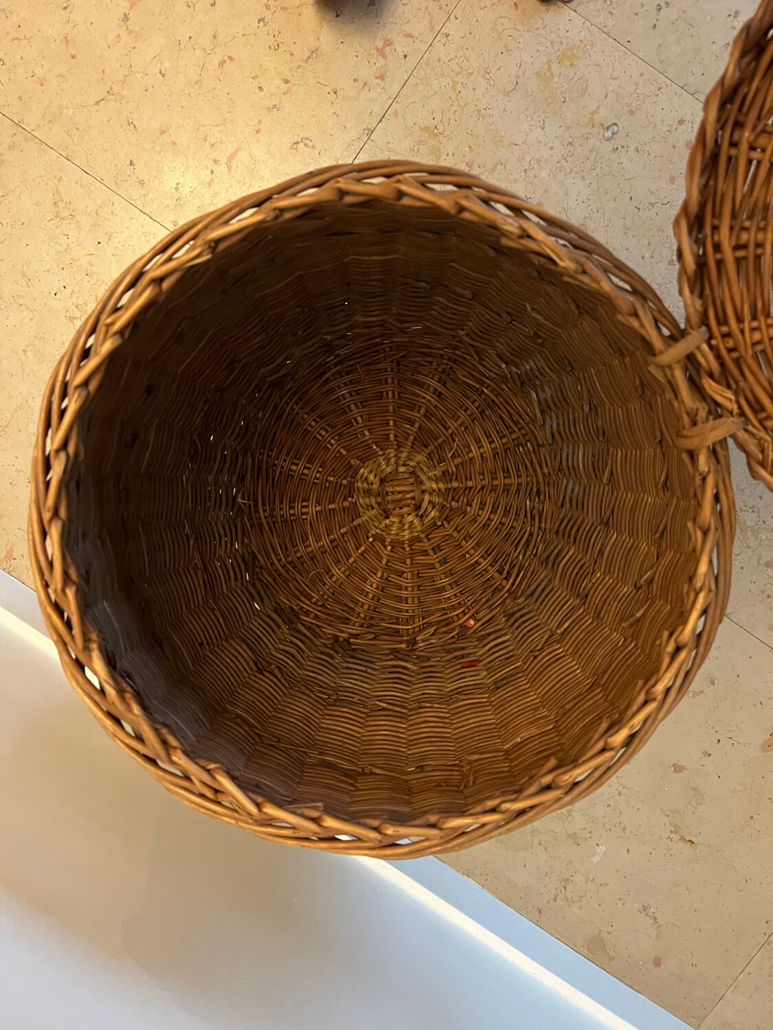 Basket stool wicker box