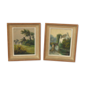 Pair of oils on isorel Paysages