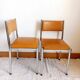 Pair of vintage leatherette and chrome chairs from the 1970s