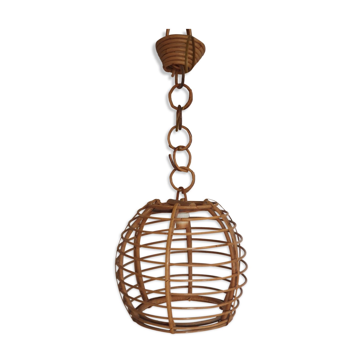 Vintage rattan hanging lamp