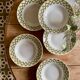 Set of 6 vintage hollow plates with yellow and black décor