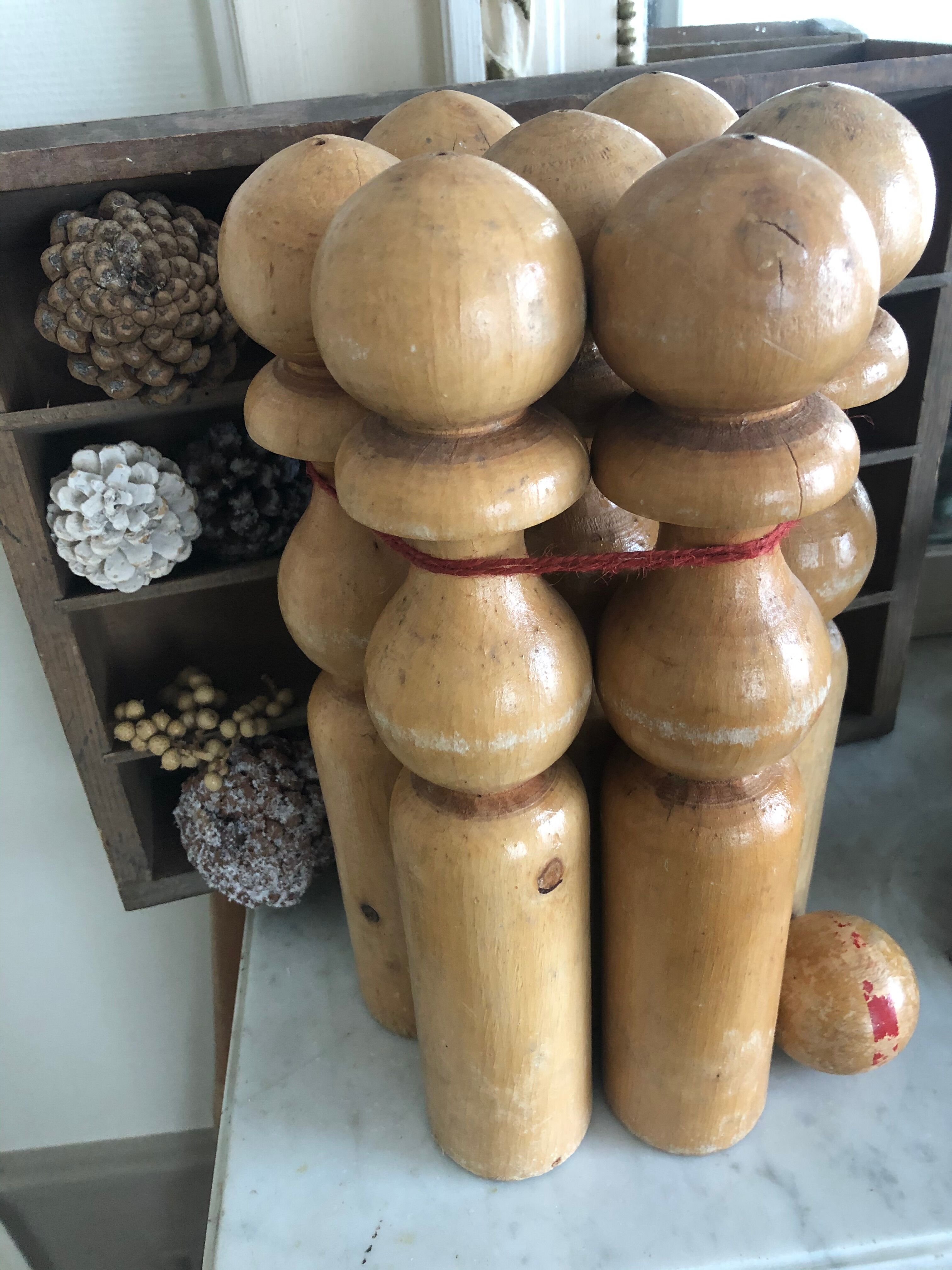 Wooden bowling game