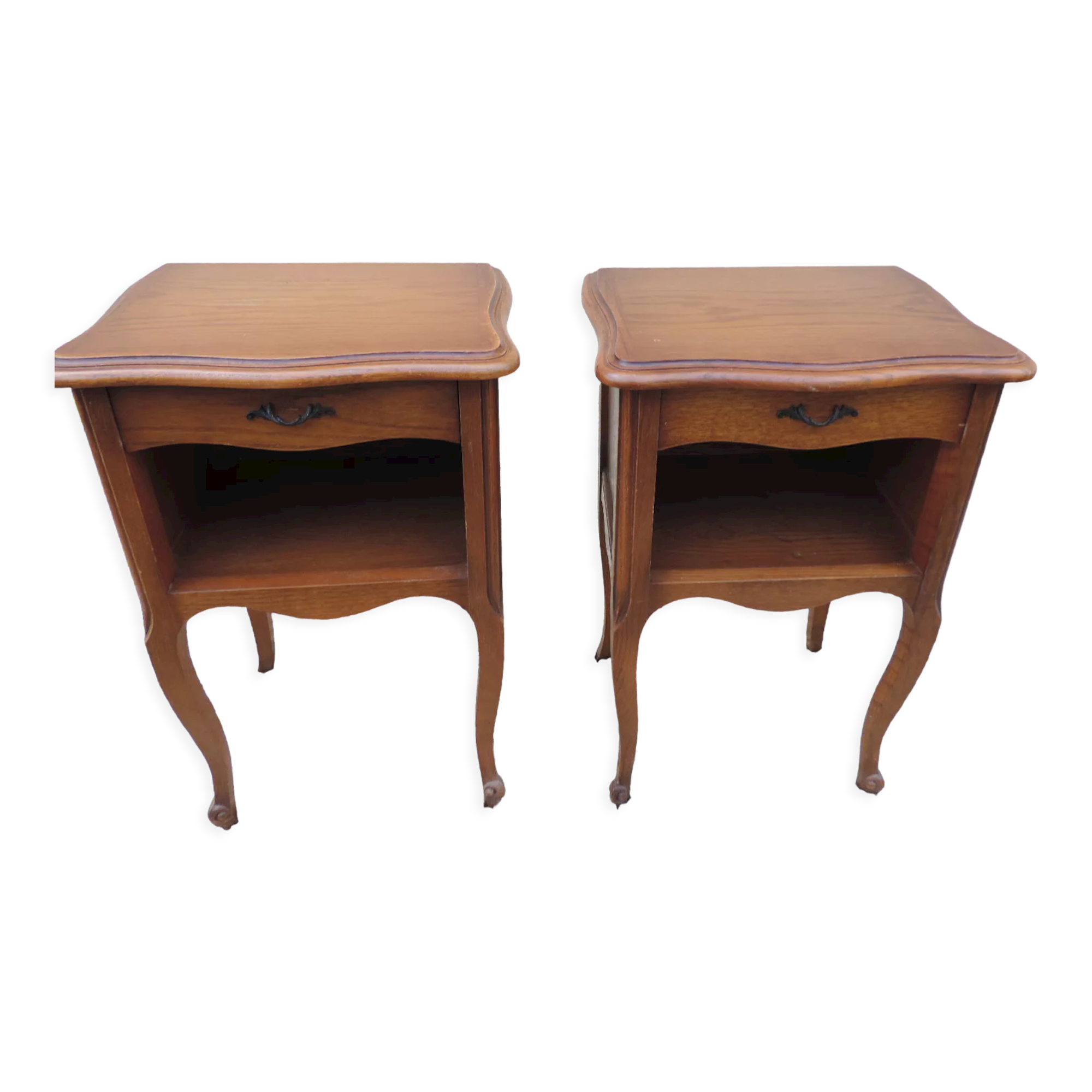 Pair of vintage oak bedside tables