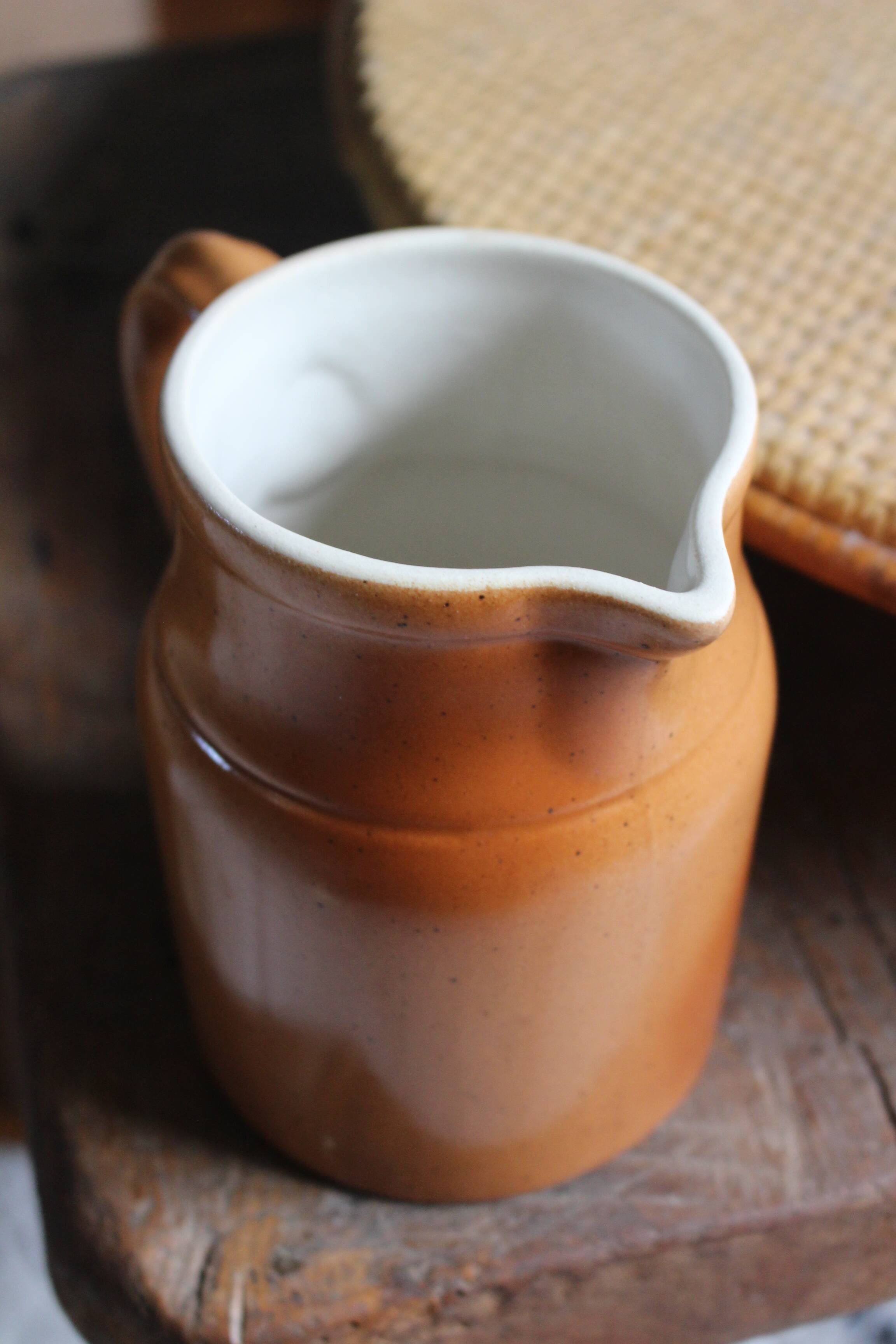 Digoin pitcher in vintage stoneware