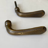 Brass door handles and plates
