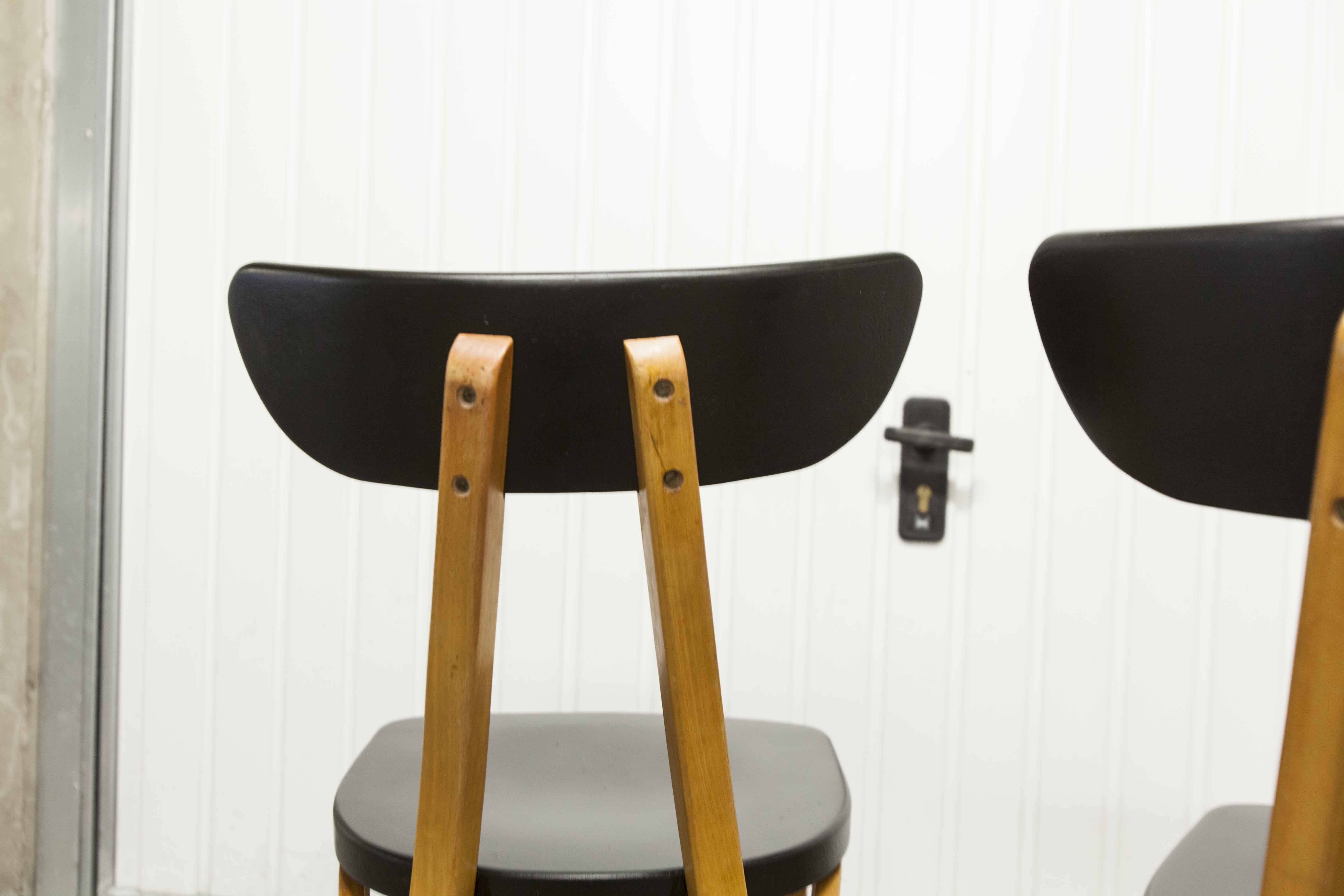 Set of 6 restored Luterma "banana" chairs