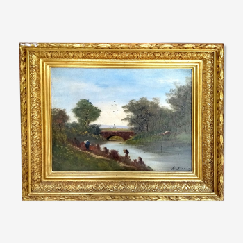 Tableau ancien paysage