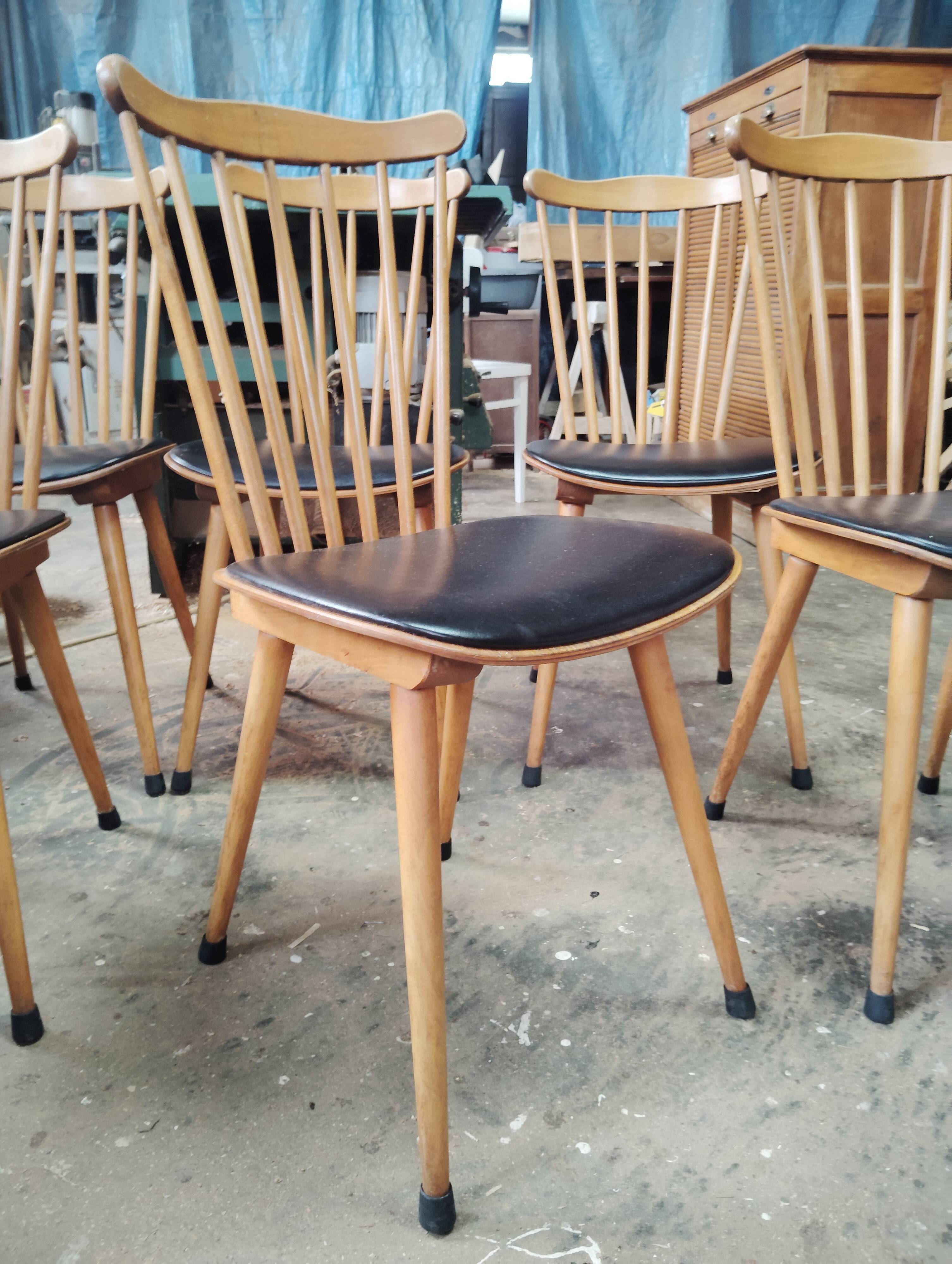 Set of 6 Baumann chairs model Sonate.