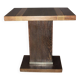 Art Deco period pedestal table in oak and nickel-plated bronze circa 1930