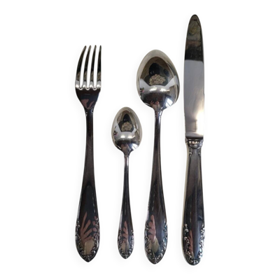 4 couverts de table orfèvrerie Liberty en métal argenté