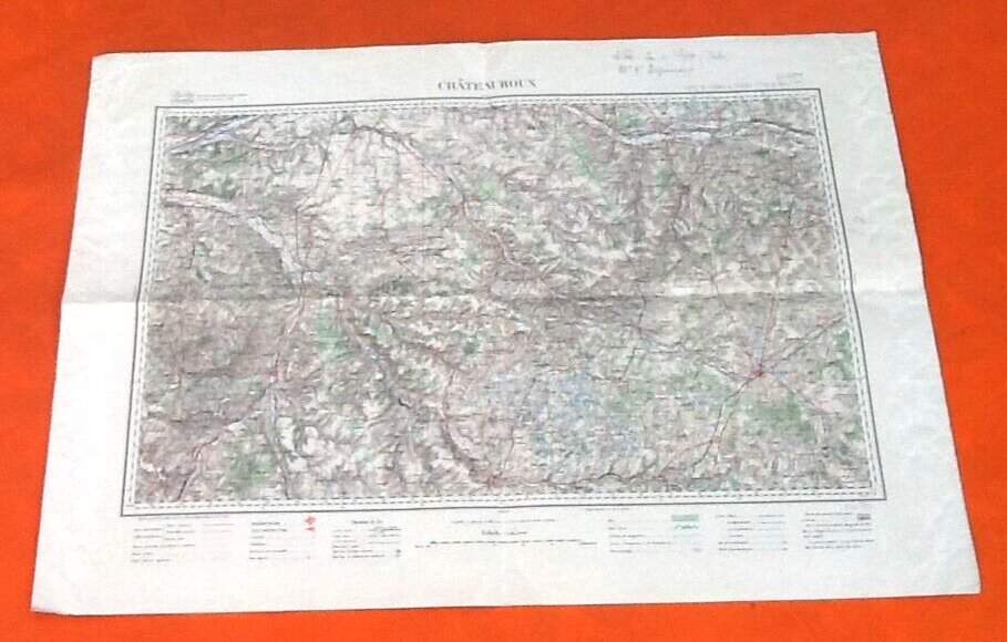 Châteauroux (Indre) Old Geographical Map drawn up, engraved, published...