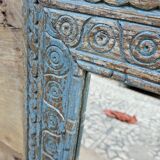 Ancien miroir Art nouveau en teck birman