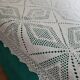 Large white crocheted bedspread
