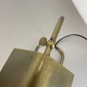 Lampe de table cubique moderniste en laiton et métal par Florian Schulz, Allemagne, années 1970