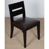 Set of 4 Archipel chairs in leather by Christian Liaigre, 1994