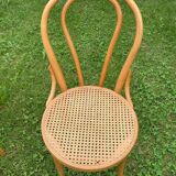 Set of 4 bistro chairs cannage honey color
