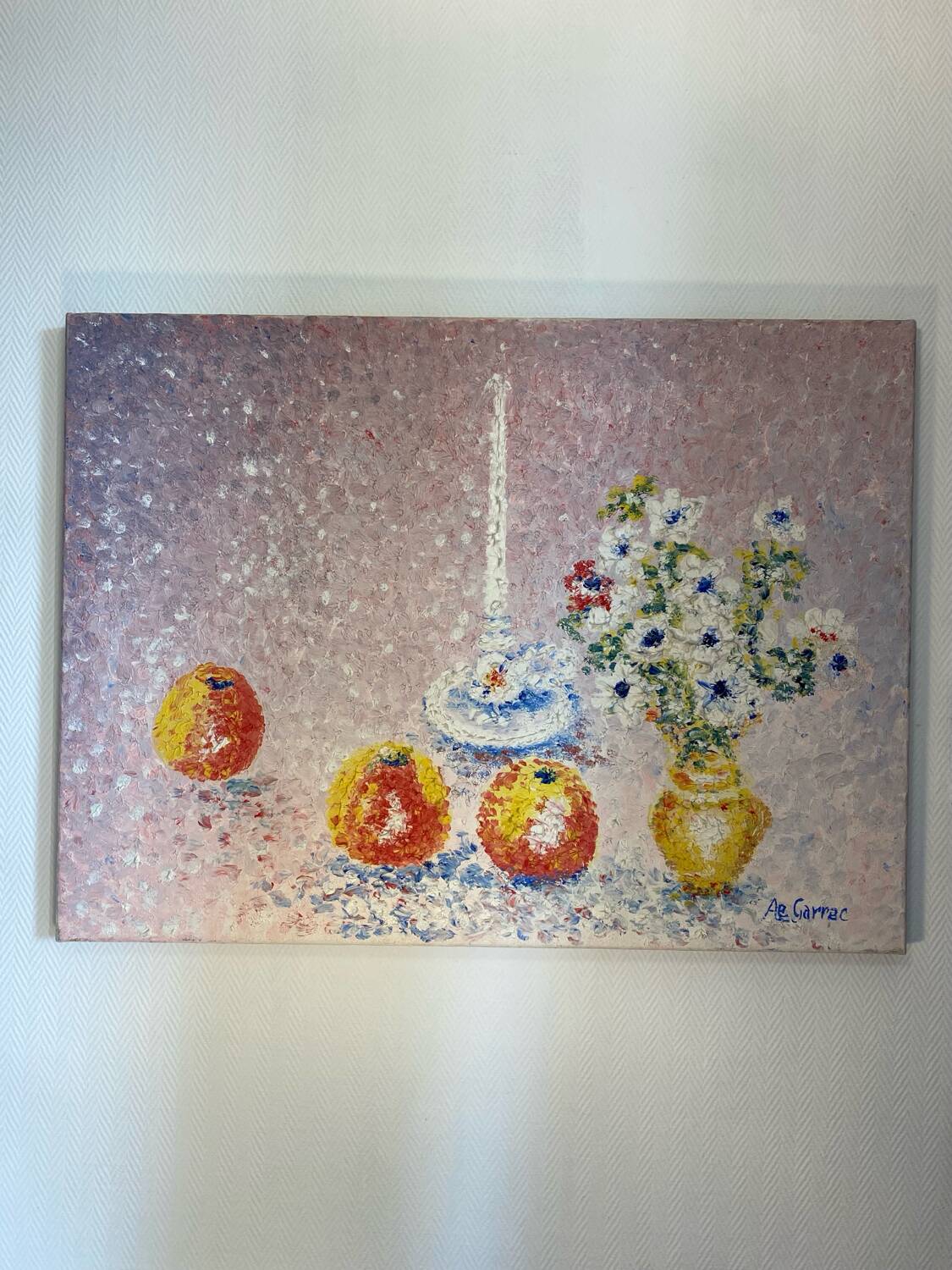 Still life with fruits and flowers Ae Garrec