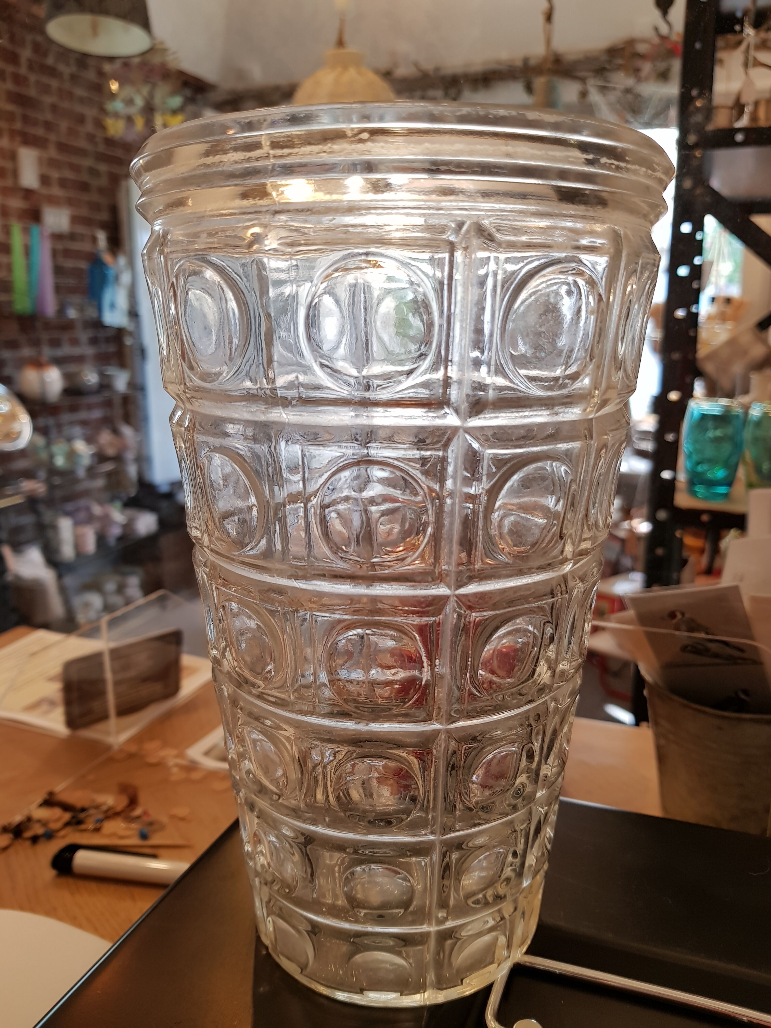 50's glass vase