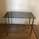 Side Table carries vintage magazines 70s