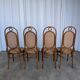 Set of 4 Mid-century Bentwood Cane Dining Chair, Thonet Style, 1970s Yugosl