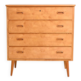 Scandinavian birch chest of drawers, 1950s–1960s