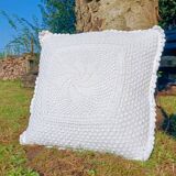 Retro crochet cushion