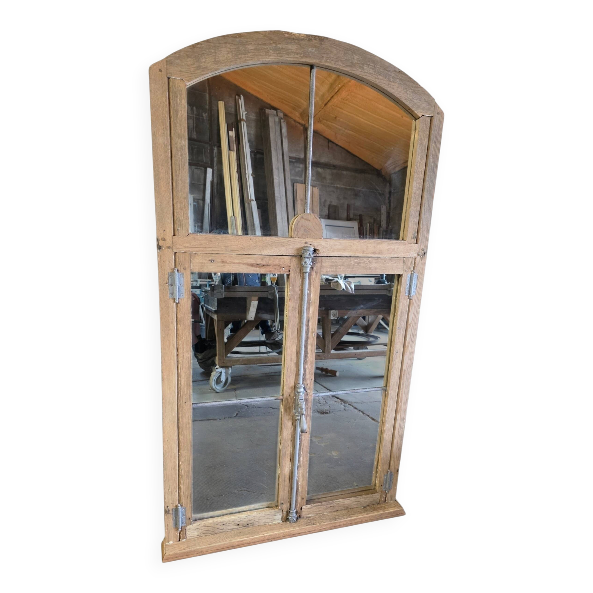 18th-century solid oak mirror window