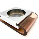 Large plexiglass and chrome ashtray by “Michel Dumas”, 1970s