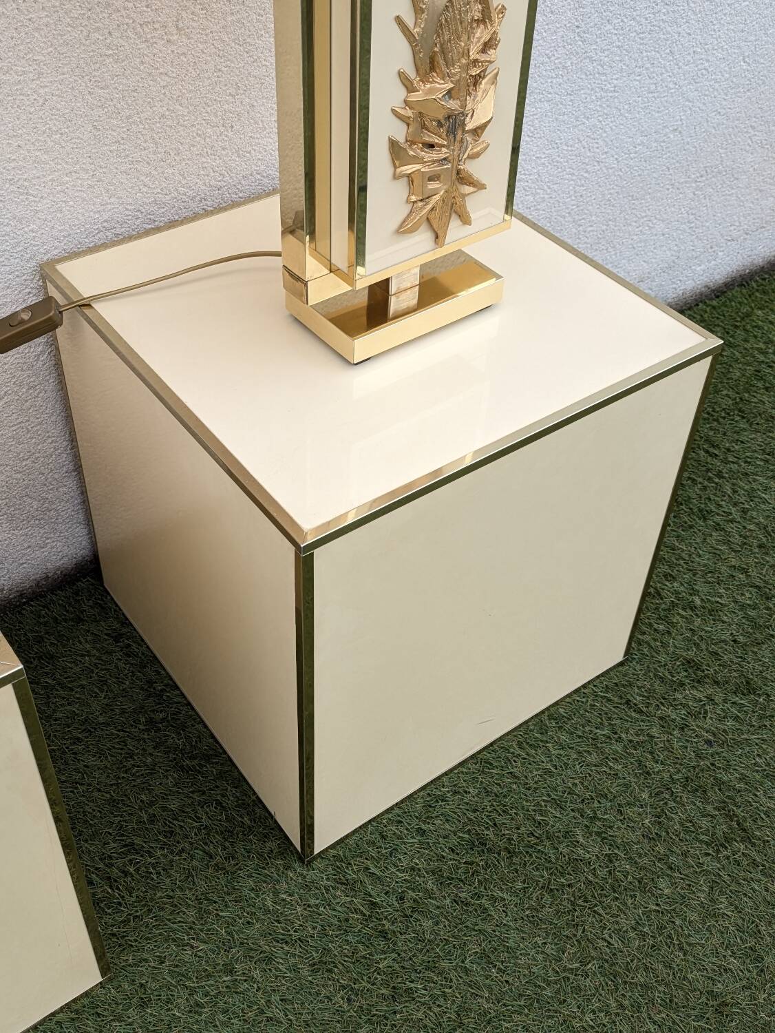 Pair of Philippe Cheverny lamps on bases, vintage 1970s.