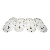 Set of 12 flat plates Limoges hydrangea basket design