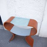 Console 80s wood with free curves