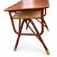 Vintage table in curved rattan and bamboo – 1960s-1970s
