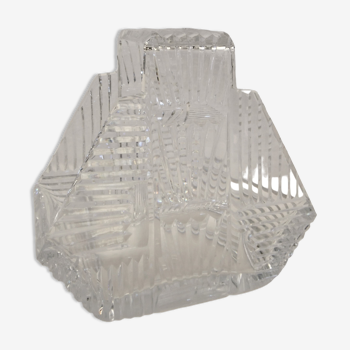 Bohemian crystal stamp Prague basket centerpiece art deco flower