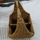 Panier en osier porte bouteille