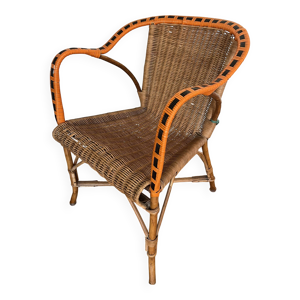 Fauteuil en rotin orange