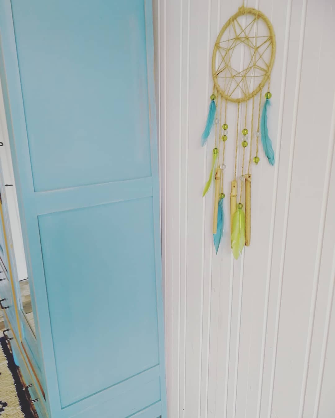 Alysée, Wardrobe/closet, with compass feet, oil blue