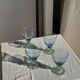 Set of 4 large blue and green glasses H14 D10