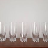 Set of 5 crystal orangeade glasses